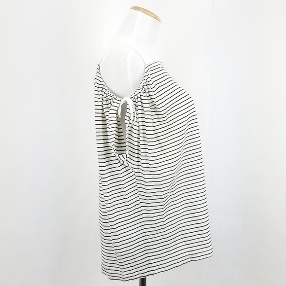 Max Studio London Small Sleeveless Striped Linen Top - Picture 2 of 6
